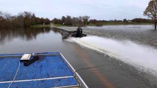 Outboard jets getting skinny on flooded highway
