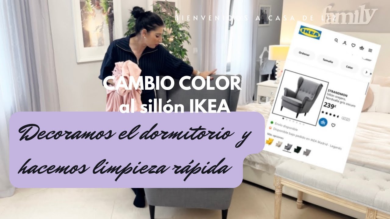✨Cambio el color a un sillón IKEA + limpieza rápida dormitorio 🫧