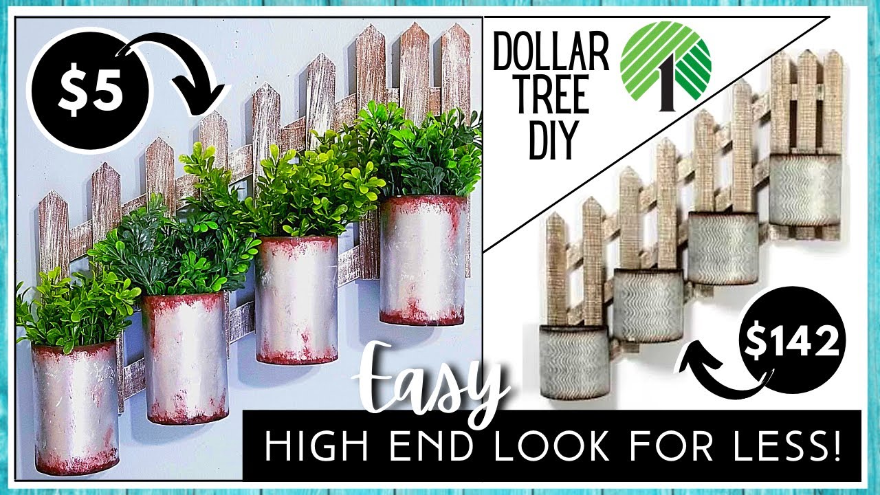 HIGH END INSPIRED Wood Fence Wall Decor DOLLAR TREE DIY & 1 Items