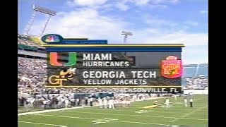 2000 Gator Bowl #17 Ga Tech vs #23 Miami Fl No Huddle