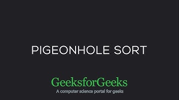 Pigeonhole Sort | GeeksforGeeks