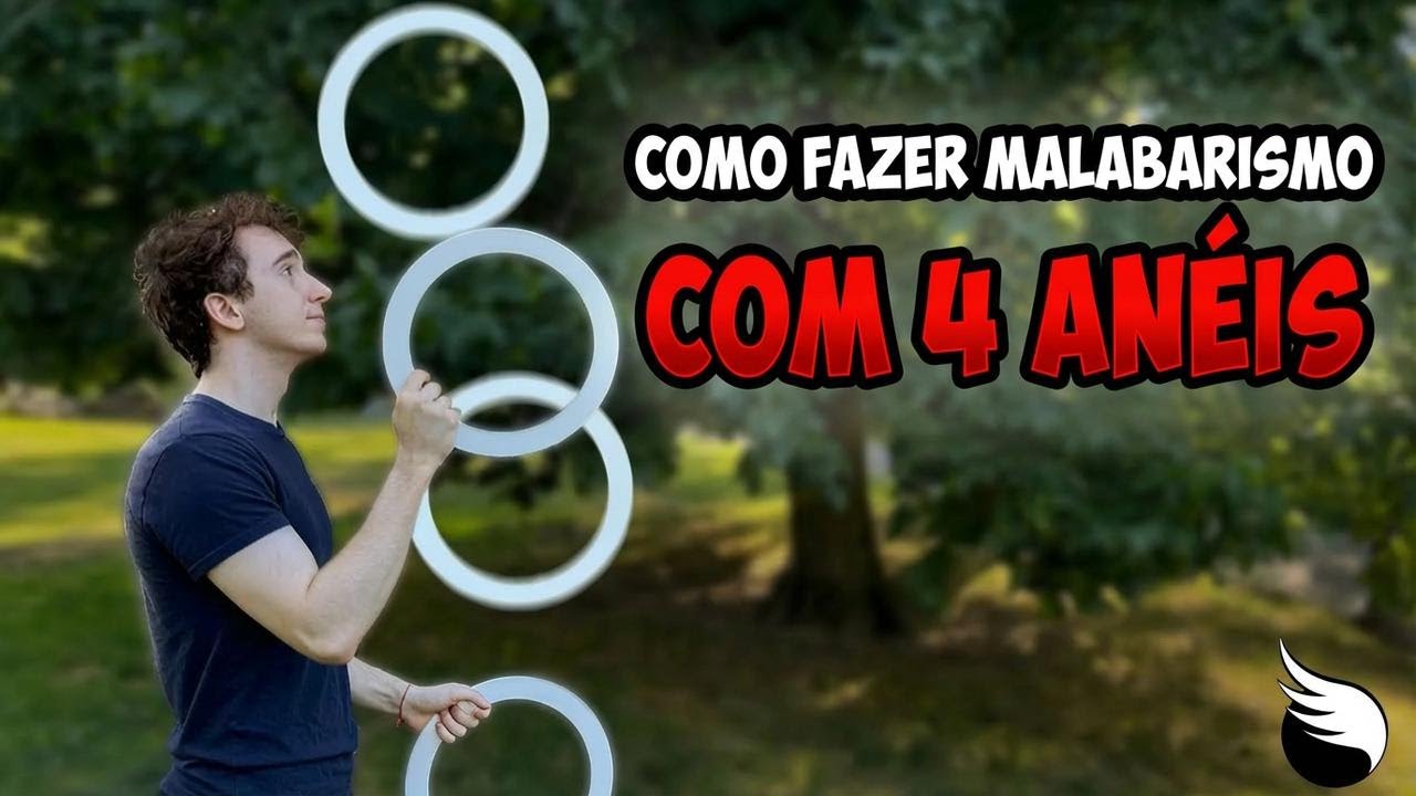 Como aprender a fazer malabarismo com 4 argolas