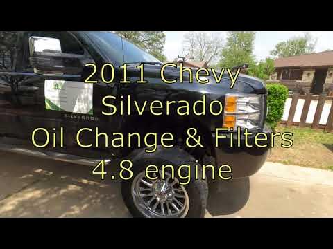 2011 Chevy Silverado Engine Oil Change and Filters | 4.8 engine - YouTube