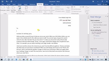 Class 10 Subject IT (402) Unit - Digital Documentation - Mail Merge in MS Word