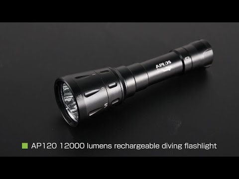 APLOS AP120 Dive Light, 12000 Lumen, Underwater 492ft, super power  flashlight