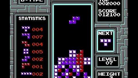 TETRIS - Nintendo - B Type - Level 7 - Height 2