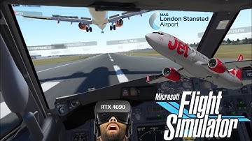 PMDG 737 Formation Stansted Arrival in VR | Microsoft Flight Simulator | RTX 4090 Laptop