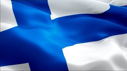 Finland flag video waving in wind. Realistic Finnish Flag.  Finland flag Full HD