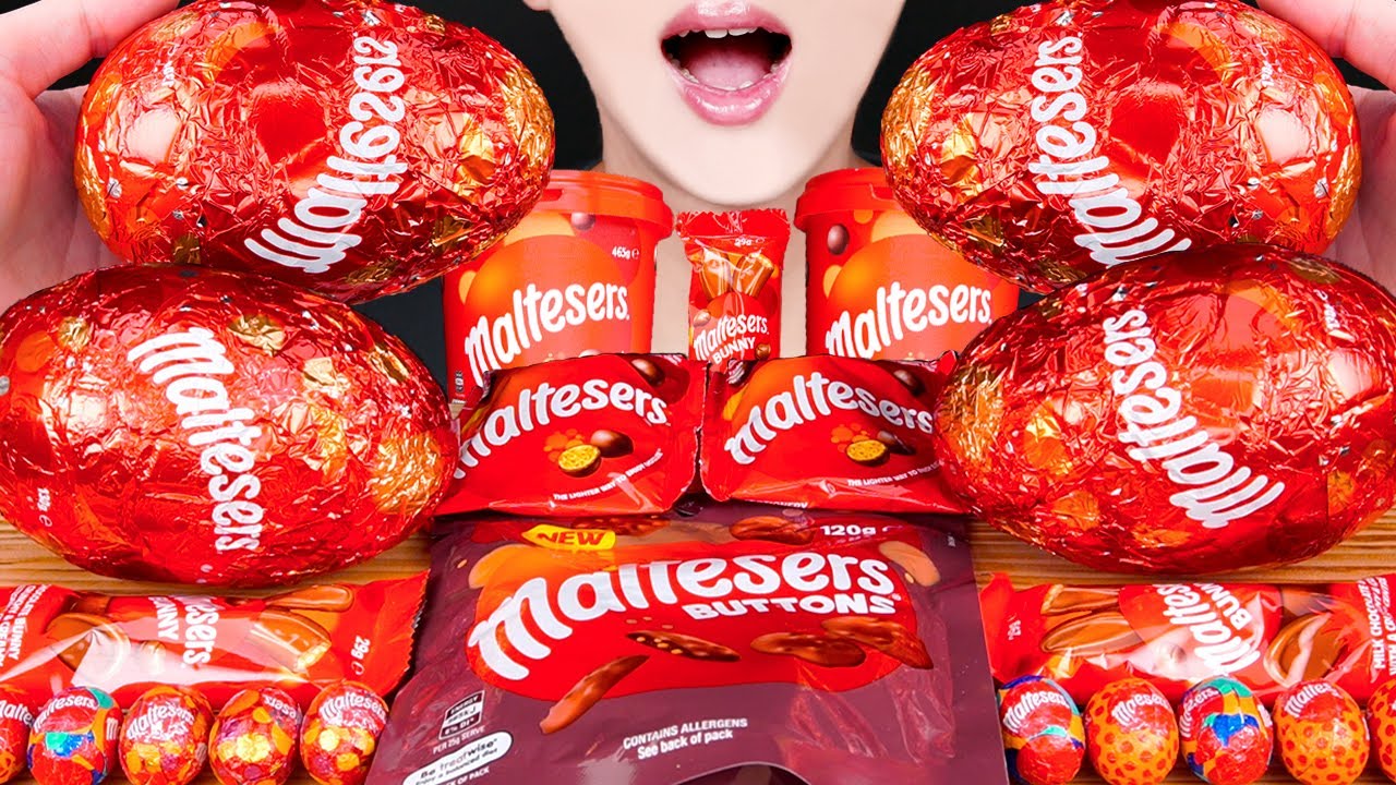 ASMR MALTESERS EGG CHOCOLATE PARTY NUTELLA TWIX M&M DESSERT MUKBANG 먹방 チョコレート 咀嚼音 モッパン EATING SOUNDS