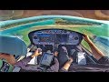 Diamond da42  cockpit descent  ils approach at le touquet france  cockpit view  atc  go around