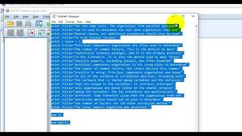 Parallel Analysis with SPSS and syntax