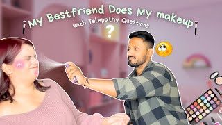 My best Friend Does my makeup | Answering all the Telepathy Questions | Funny Makeup tutorial