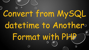Convert from MySQL datetime to Another Format with PHP