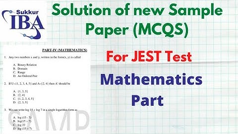 Solution of new sample paper for JEST || Mathematics Part || Explained in Urdu||