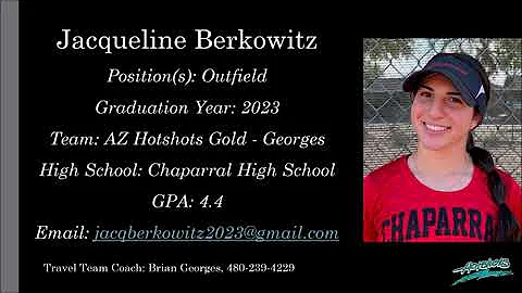 Jacqueline Berkowitz Softball Skills Video - 2023 ...