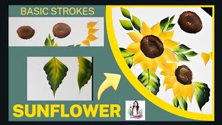 Step by step Sunflower Painting  | One stroke Sunflower for beginners