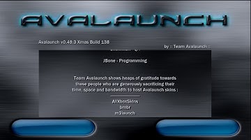 Microsoft Xbox OG Avalaunch custom dash credits. UnleashX on boot.