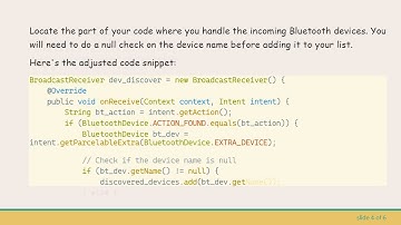 Resolving NullPointerException When Scanning Bluetooth Devices in Android