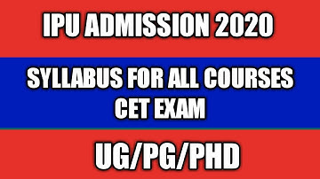 IPU CET syllabus 2020|Ipu admission 2020|syllabus for all Courses|UG|PG|ipu cet syllabus for bba.