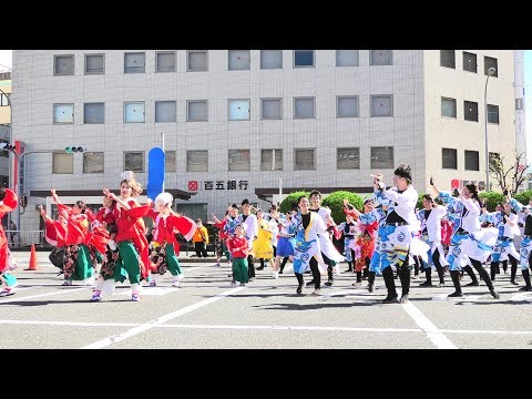 「”♪YOISA” よさこい踊り子隊「幻」-kagerou- ＆ 津凪-tsunagi-」安濃津よさこい2019【津駅前】