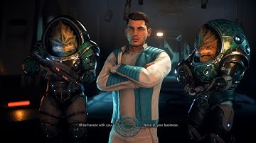 Mass Effect Andromeda Glitch - Sloan looking a little crippled.