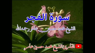 سورة الفجر | القارئ الشيخ محمد حسين عامر رحمه الله
