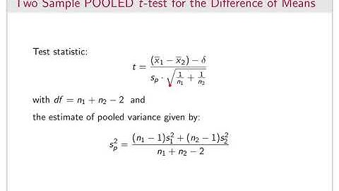 Hypothesis Test for Difference of Two Means Part 1 (Independent Samples)