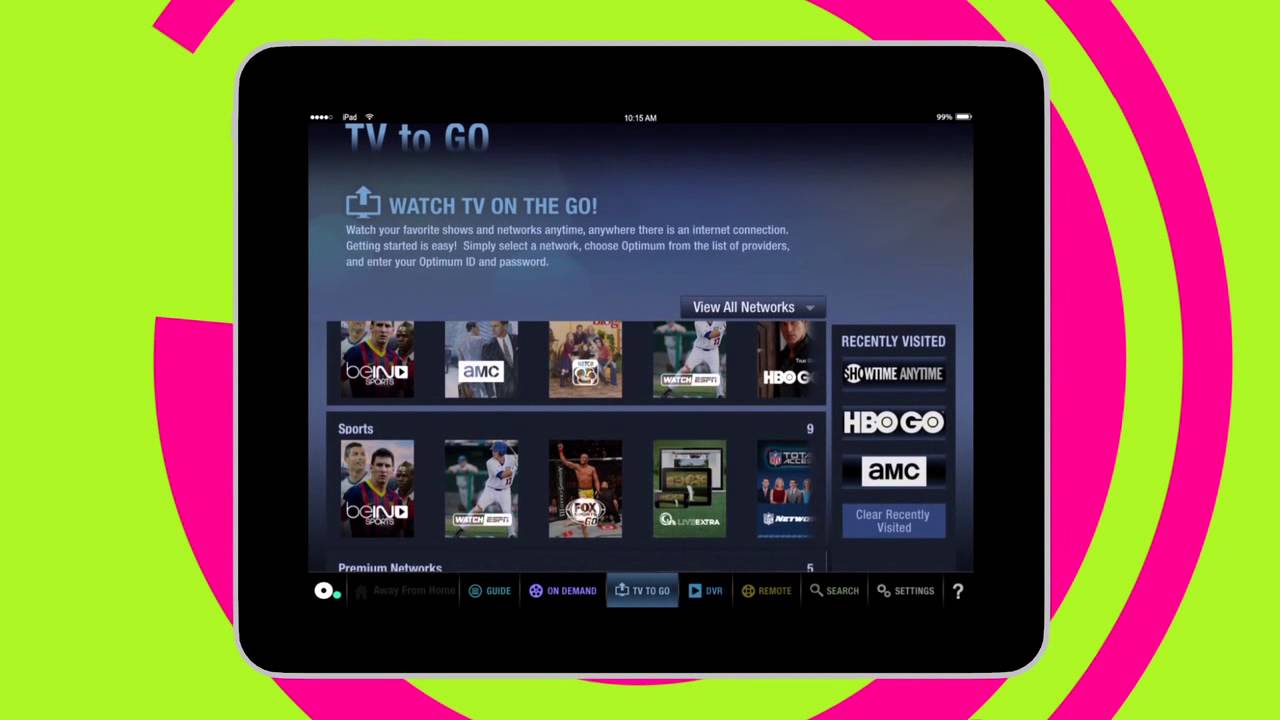 Tutorial Using Tv To Go On The Optimum App Youtube