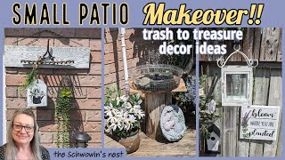 🌻TRASH TO TREASURE PATIO MAKEOVER!!~Outdoor Decorating Ideas~Upcycling Old Things into Summer Decor
