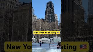 Ice skating in Bryant Park, New York 🇺🇸