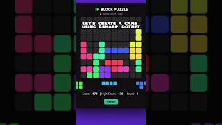 Block Puzzle Game using c#, Dotnet #challenge #dotnet #coding #shorts#youtube#latest#games#code#new