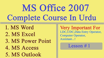 MS Word 2007 Complete Course in Urdu | Lesson # 01| Introduction to MS Office