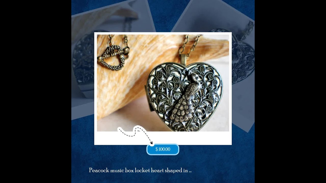 Amazon.com: Blue Crystal heart Music Box Locket : Handmade Products
