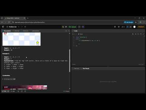 LeetCode | 62. Unique Paths | C++ | Day 62
