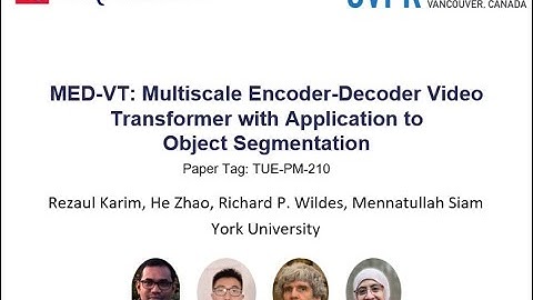 MED-VT: Multiscale Encoder-Decoder Video Transformer with Application to Object Segmentation