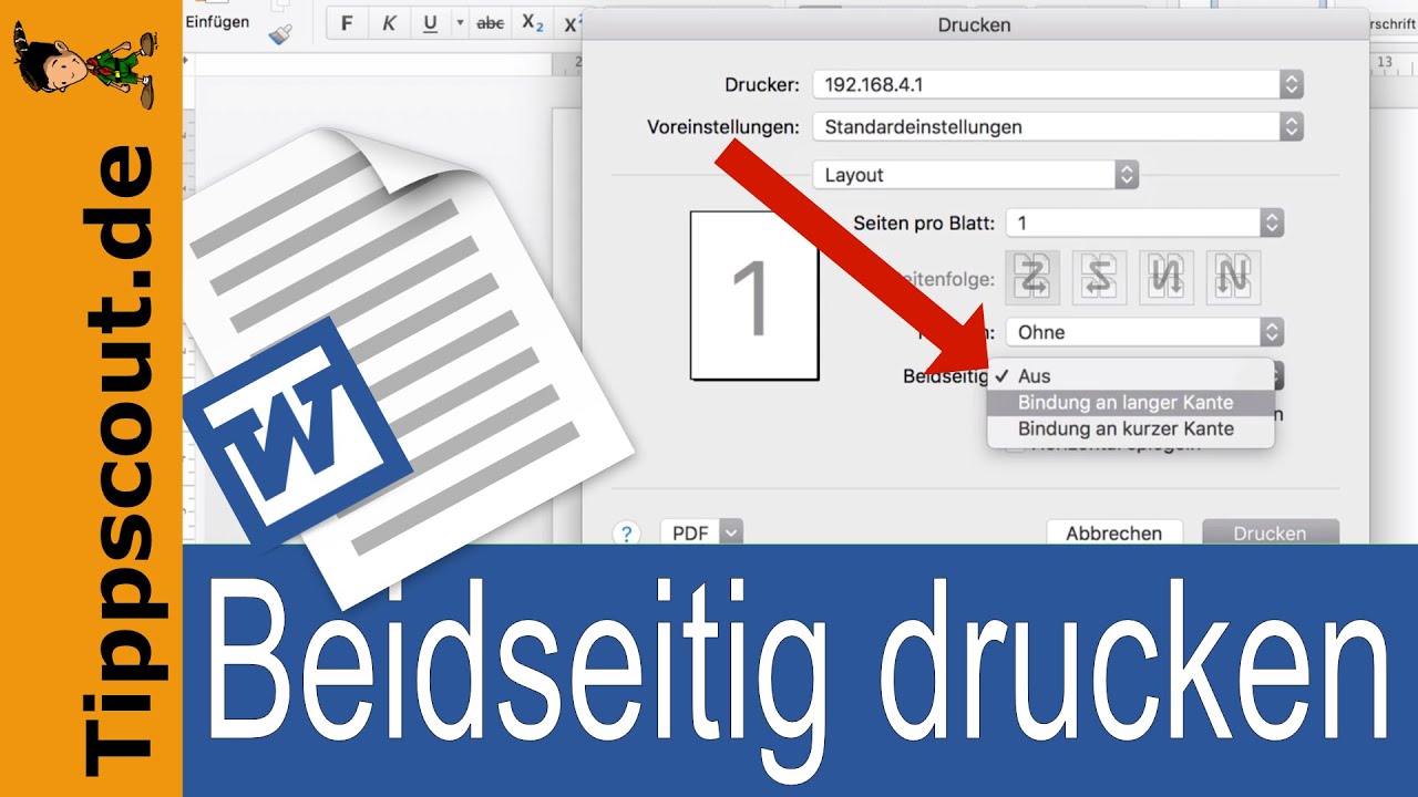 Beidseitig Drucken Auf Dem Mac Auch Mit Word Youtube