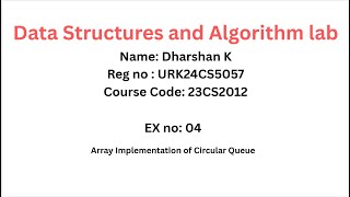 4. Array Implementation of Circular Queue