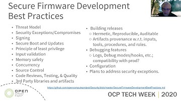 OCP 2020 Tech Week: Open Discussion: Building Secure Firmware
