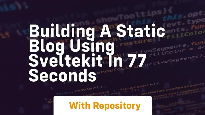 Building a static blog using sveltekit in 77 seconds