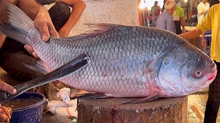 Amazing Big Katla Fish Cutting Skills In Bangladesh Fish Market | Best Cutting Skills