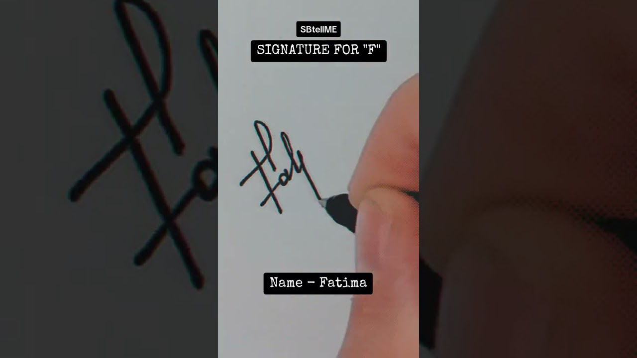 Signature for F | Fatima | SBtellME Calligraphy and Handwriting 