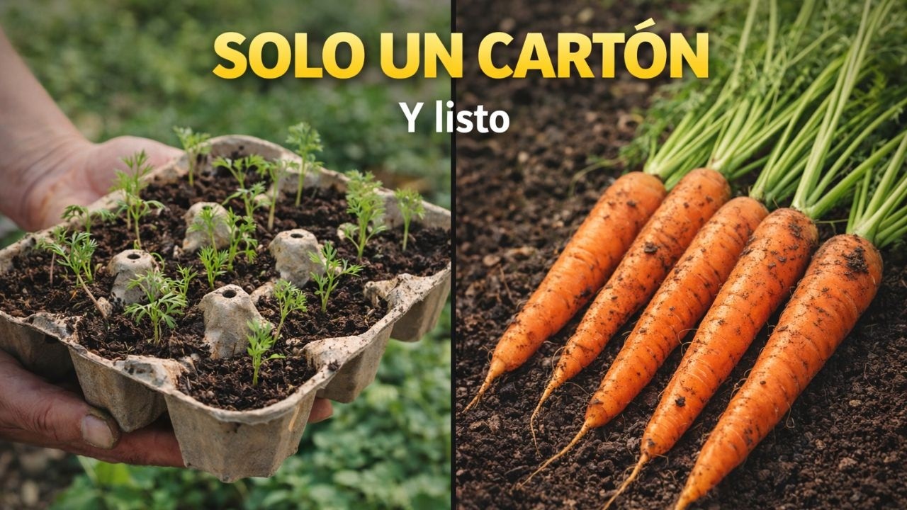 Plantar zanahorias nunca fue tan fácil (solo necesitas un cartón)