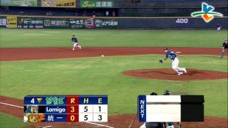 20130912 CPBL 猿VS獅 4下 小師兄迅速刺殺打者李育儒
