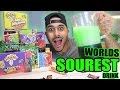 SOUREST DRINK IN THE WORLD CHALLENGE!! ⚠️ ☠ (EXTREMELY DANGEROUS) Warheads, Toxic Waste..