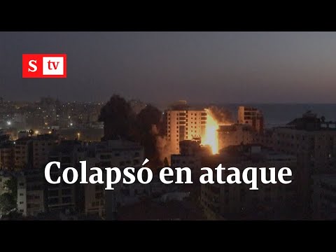 Impresionante: un edificio colapsó en Gaza tras ataque aéreo israelí | Videos Semana