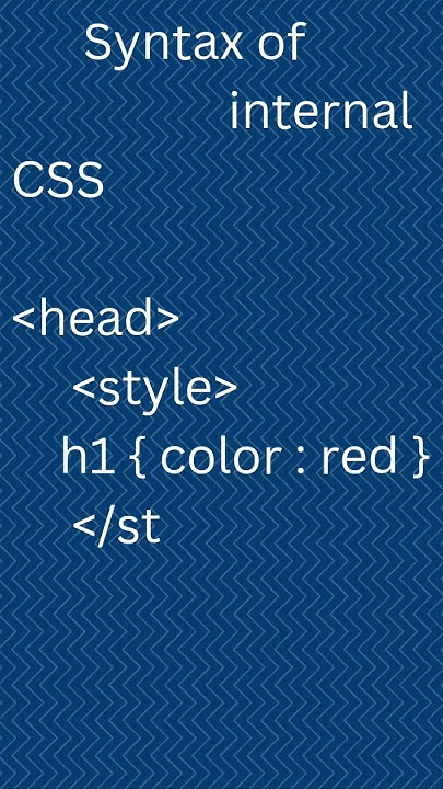 CSS Syntax | inline css | internal css | external css - YouTube