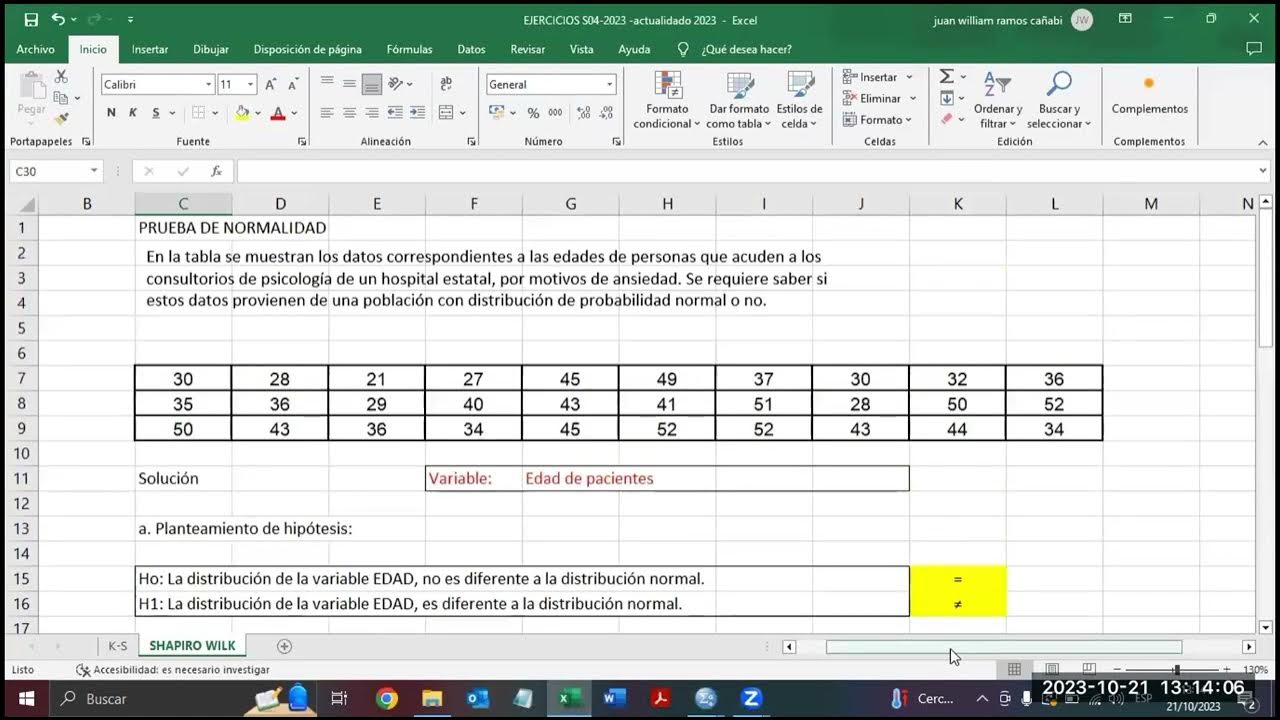 Prueba de normalidad en spss shapiro wilk mediante prueba de