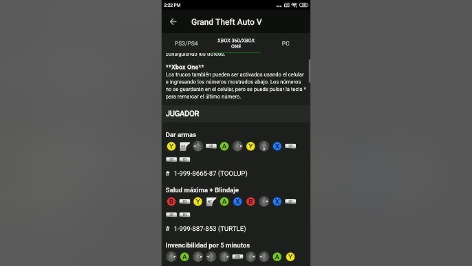 TRUCOS GTA 5 (Xbox One ) ▷ TODO CLAVES y CÓDIGOS - Xbox One