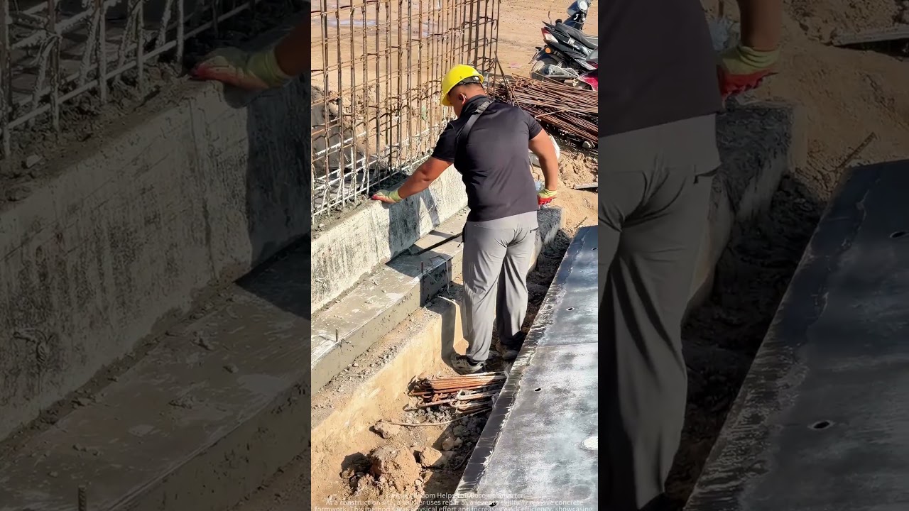Skilled Worker Uses Rebar to Demolish Formwork—Double Efficiency!