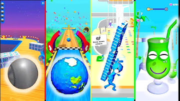 Sky Rolling Ball vs Going Balls vs Bridge Race vs Juice run   ball game block4
